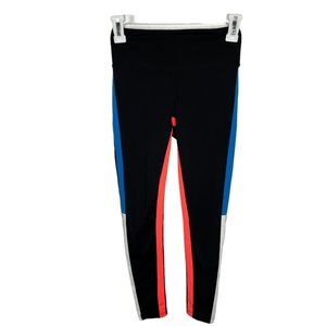 Splits59 Black Leggings with Blue and Red Accents